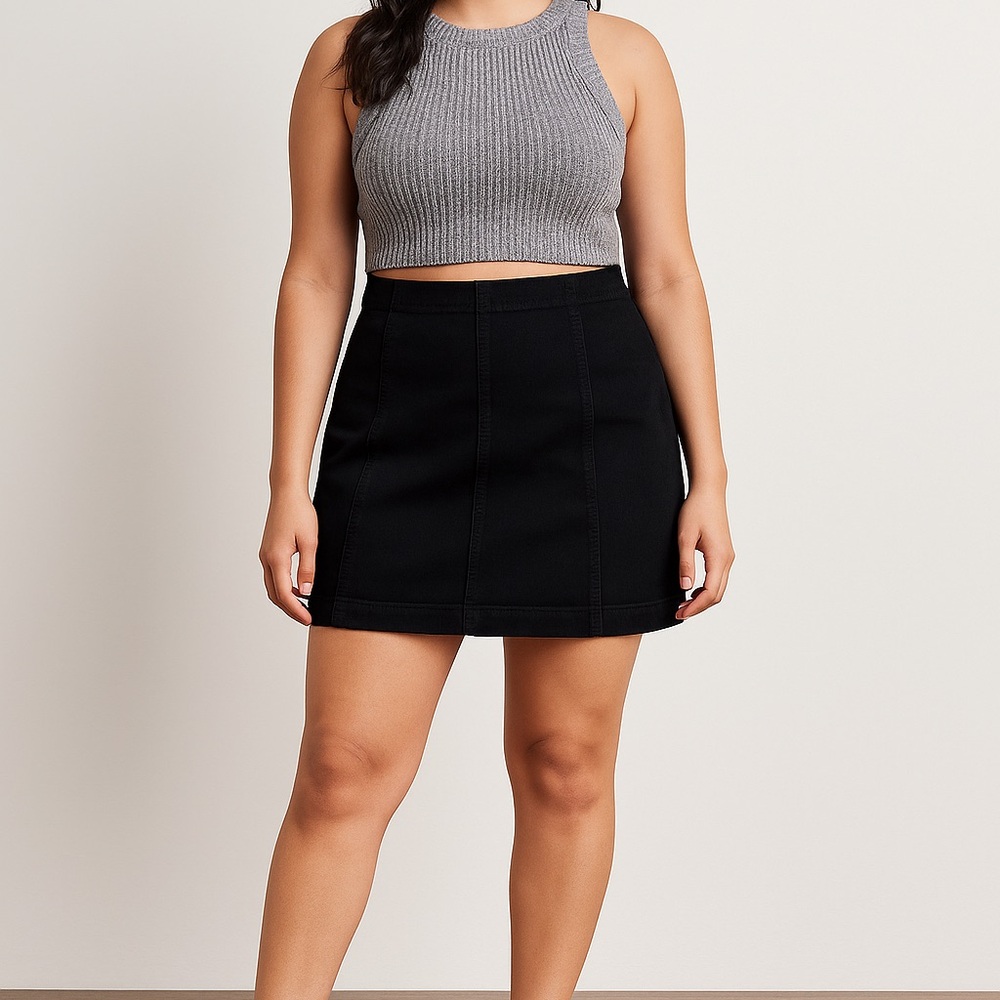 WILD FABLE BLACK DEMIN MINI SKIRT-SIZE 18 | TRENDY & VERSATILE